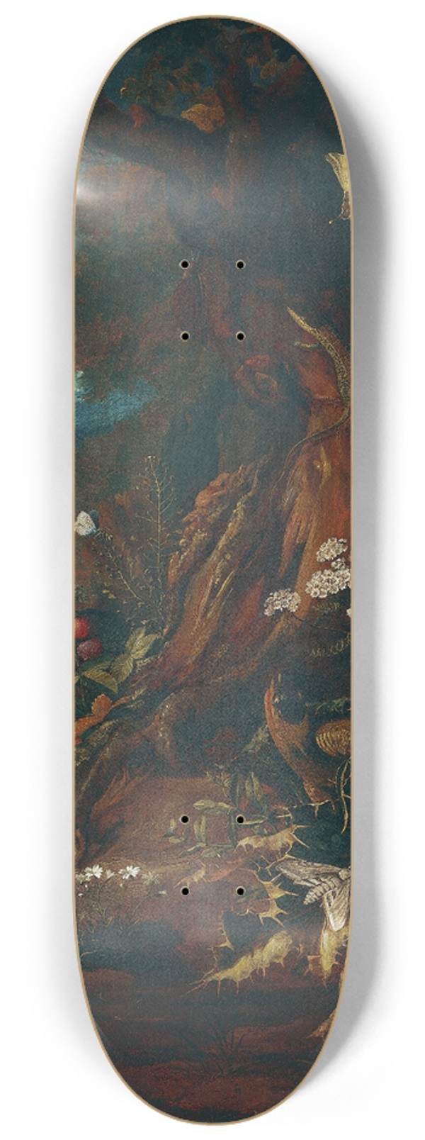 Johann Adalbert Angermayer - Landschaft mit Reptilien und Insekten 8.25 inch art skate deck