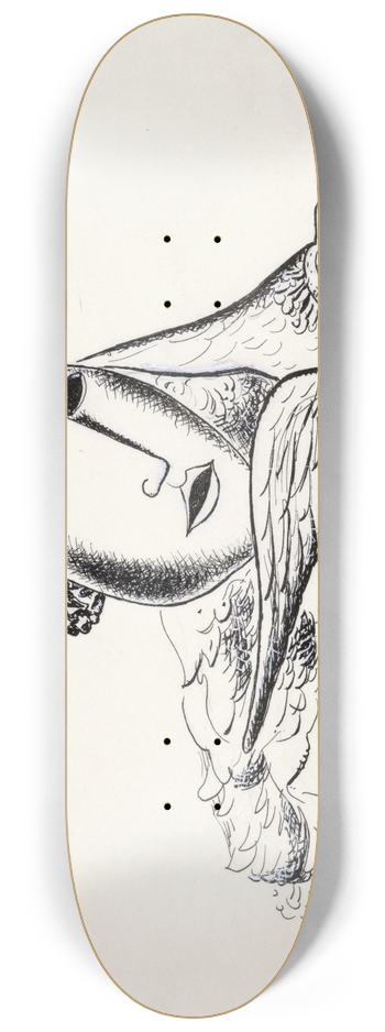 Leo Gestel - Vrouwenkop met vogel (schets) 8.25 inch art skate deck