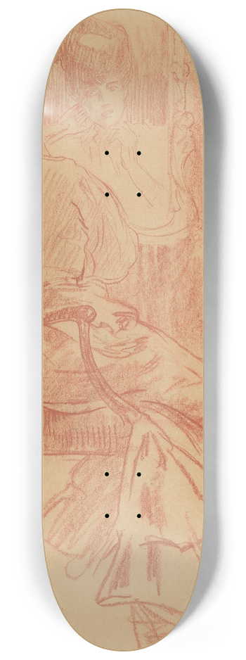Leo Gestel - Zittende dame voor spiegel 8.25 inch art skate deck