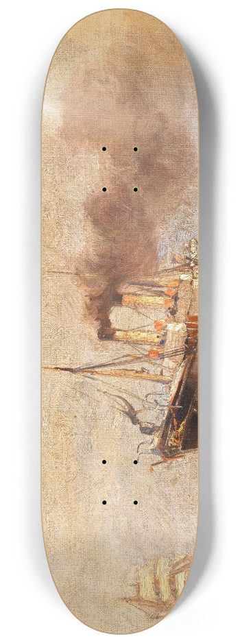 Leonhard Sandrock - Dampffischkutter auf hoher See 8.25 inch art skate deck