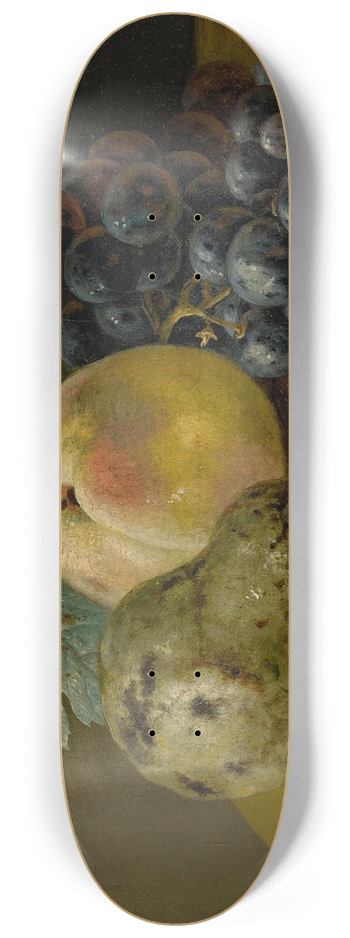 Johann Amandus Wink - Still Life With Ripening Fruits On A Stone Ledge 8.25 inch art skate deck