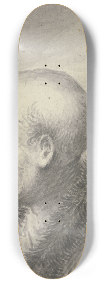 Johann Andreas Benjamin Nothnagel - Brustbild eines kahlkpfigen alten Mannes, im Profil nach links 8.25 inch art skate deck