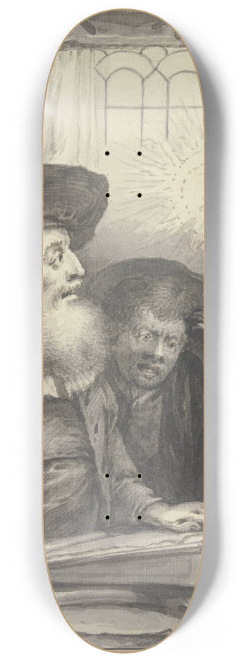 Johann Andreas Benjamin Nothnagel - Rabbi Naphtali Ben Cohen mit zwei Schlern 8.25 inch art skate deck