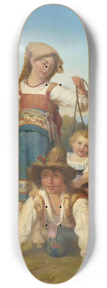 Johann Baptist Kirner - Children at play 8.25 inch art skate deck