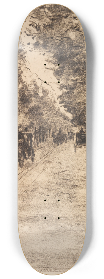 Lesser Ury - Allee im Tiergarten, Berlin 8.25 inch art skate deck