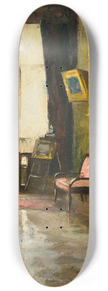Lesser Ury - Dame am Fenster vor Staffelei 8.25 inch art skate deck