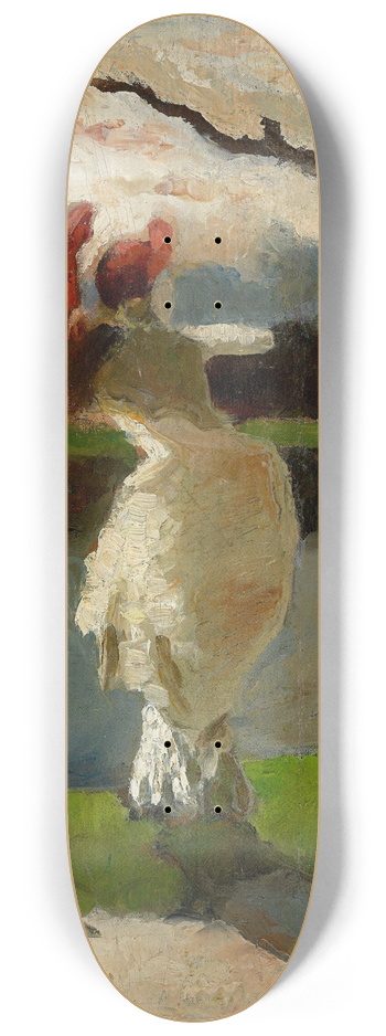 Lesser Ury - Dame mit Sonnenschirm am Ufer der Loire 8.25 inch art skate deck
