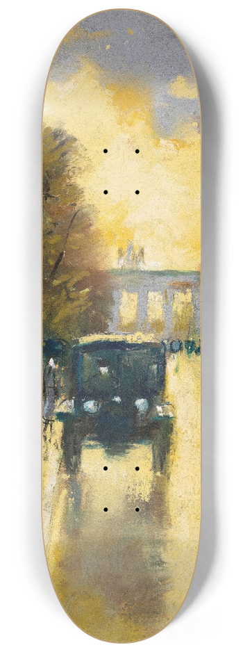Lesser Ury - Unter den Linden mit Blick auf das Brandenburger Tor, Berlin 8.25 inch art skate deck