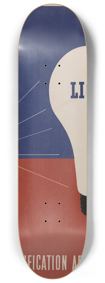 Lester Beall - Light  Rural electrification administration 8.25 inch art skate deck