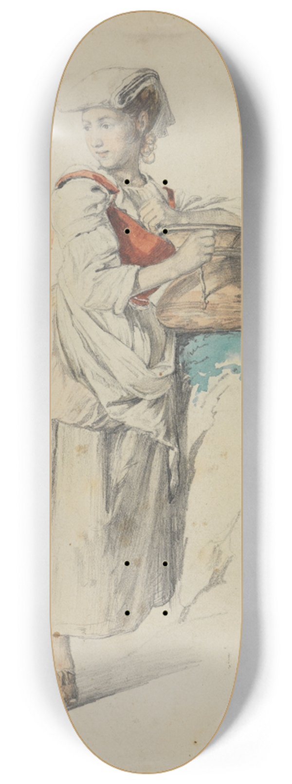 Johann Baptist Kirner - Italienerin mit Krug 8.25 inch art skate deck