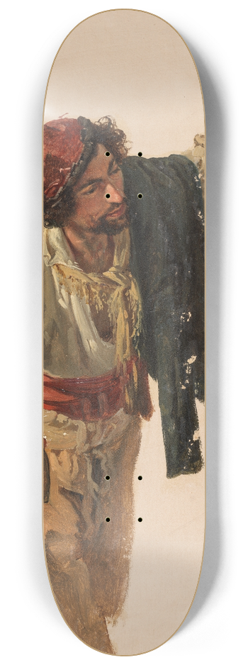 Johann Baptist Kirner - Italiener mit Kinnbart, sich mit der linken Hand absttzend 8.25 inch art skate deck