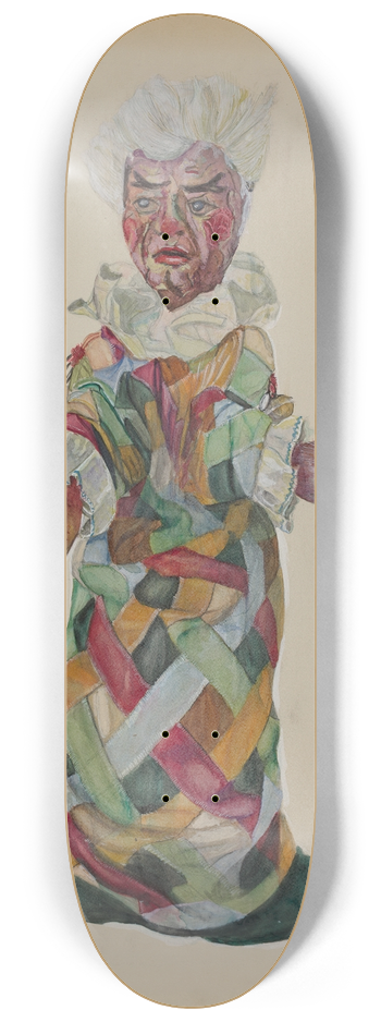 Lillian Stahl - Clown Hand Puppet 8.25 inch art skate deck