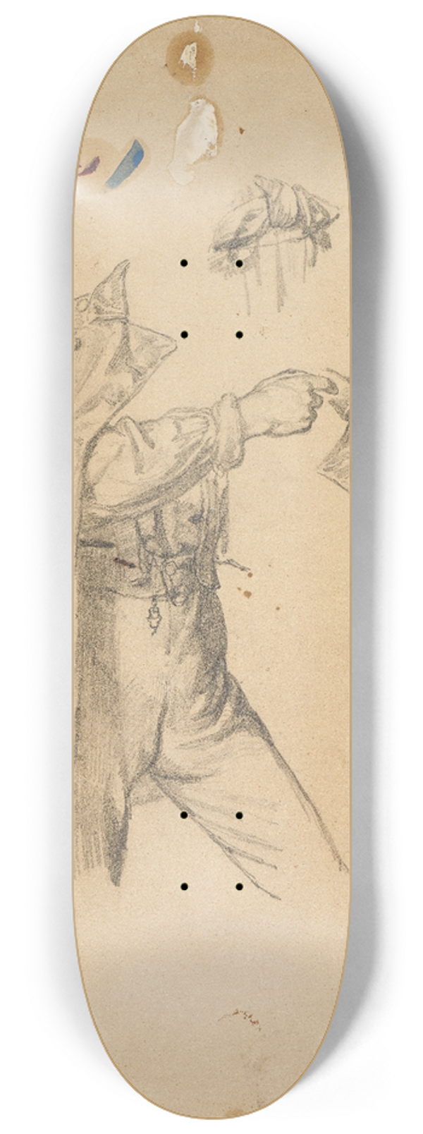 Johann Baptist Kirner - Studies of a Baden irregular  dog study 8.25 inch art skate deck