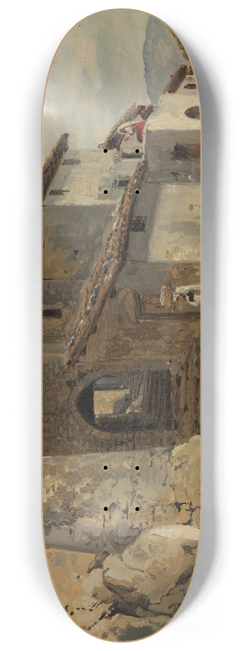 Johann Baptist Kirner - Treppenstrasse in einem italienischen Bergdorf 8.25 inch art skate deck