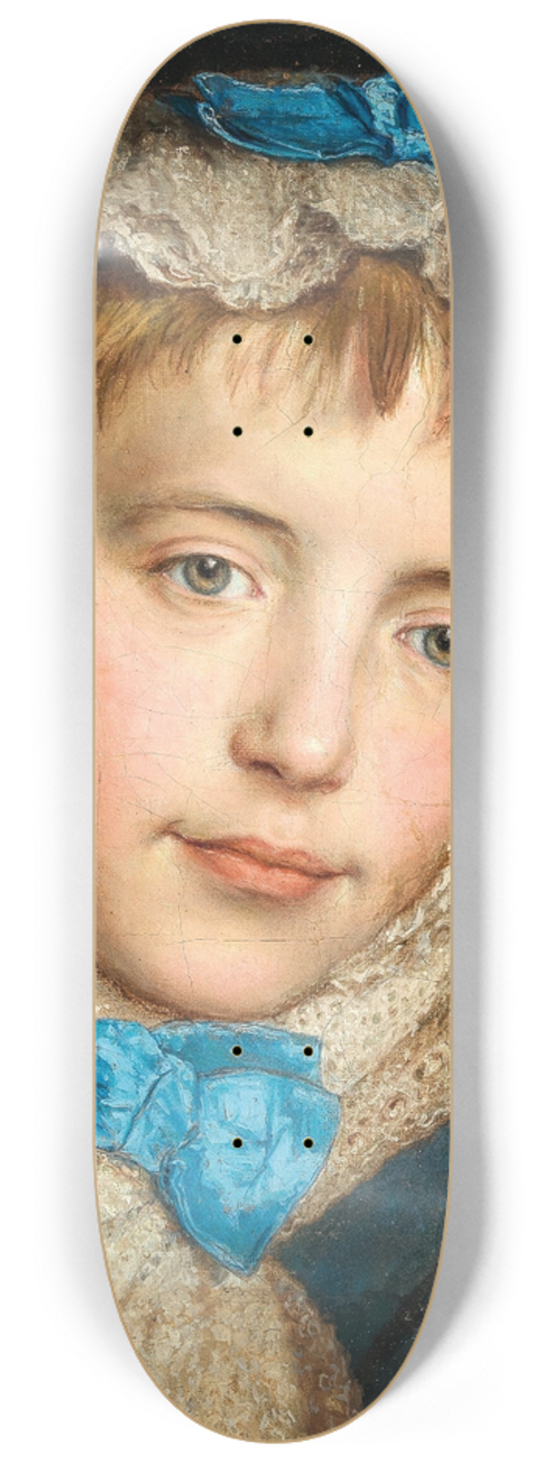 Johann Baptist Reiter - A Girl With Lace Headscarf And Blue Bows 8.25 inch art skate deck