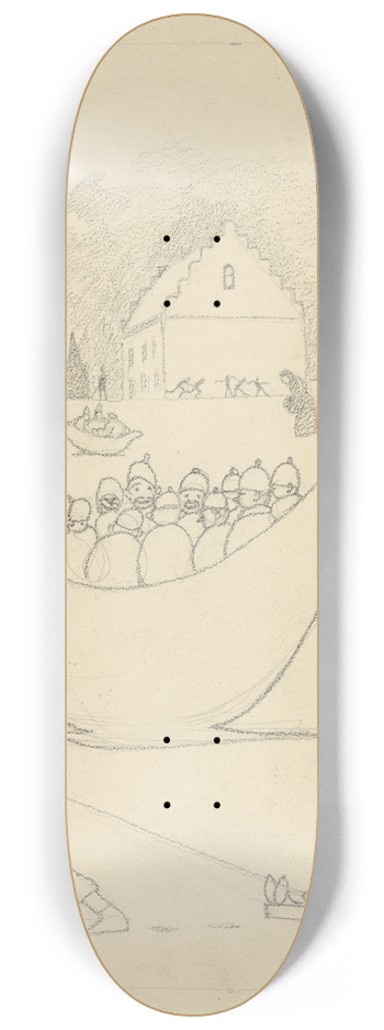 Lon Spilliaert - Les plaisirs de la glissade au traneau 8.25 inch art skate deck