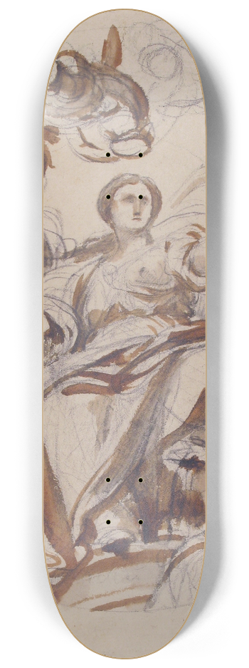 Lorenzo De' Ferrari - Study of a Lunette and Spandrel 8.25 inch art skate deck