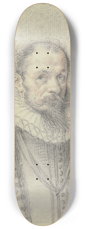 Lorenz Strauch - Brustbild eines Mannes mit Spitzbart 8.25 inch art skate deck