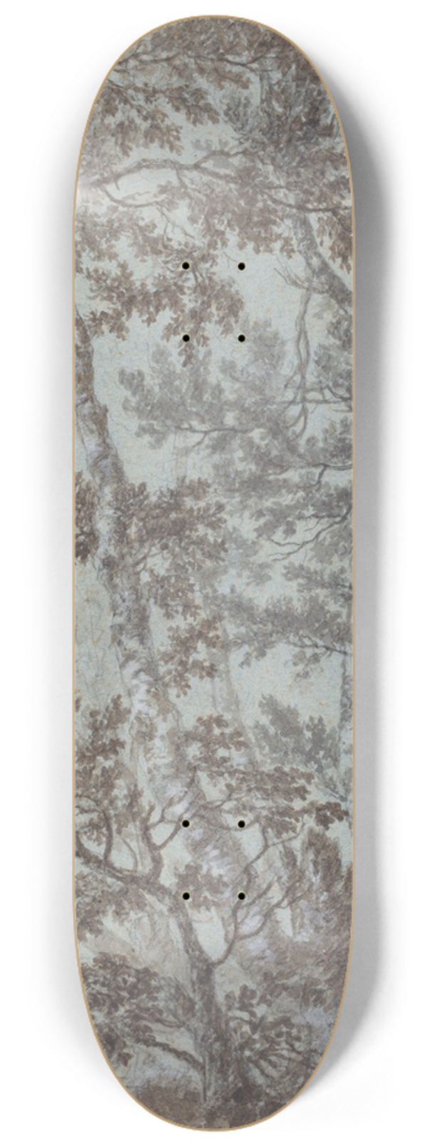Johann Caspar Huber - A Stand of Birch Trees 8.25 inch art skate deck