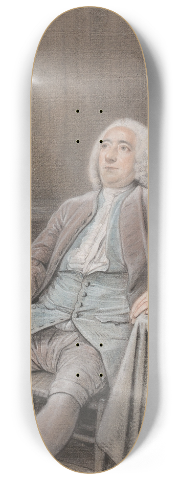 Louis Aubert - Portrait prsum du marquis de Reverseaux assis 8.25 inch art skate deck