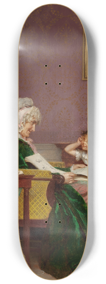 Louis Emile Adan - The First Lesson 8.25 inch art skate deck