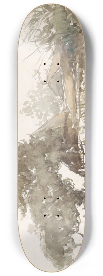 Johannes Bosboom - Boerderijen te Waalsdorp 8.25 inch art skate deck