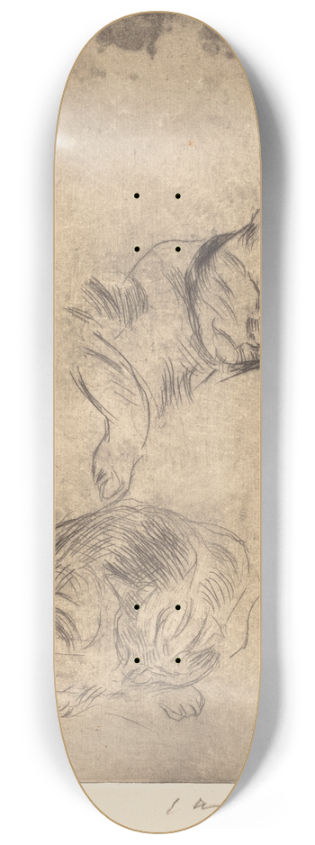 Lovis Corinth - Cats (Katzenstudie) 8.25 inch art skate deck