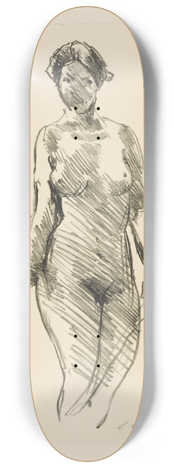 Lovis Corinth - Stehender Akt 8.25 inch art skate deck