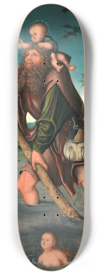 Lucas Cranach the Elder - Saint Christopher 8.25 inch art skate deck