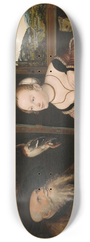 Lucas Cranach the Elder - The Ill-matched Couple 8.25 inch art skate deck