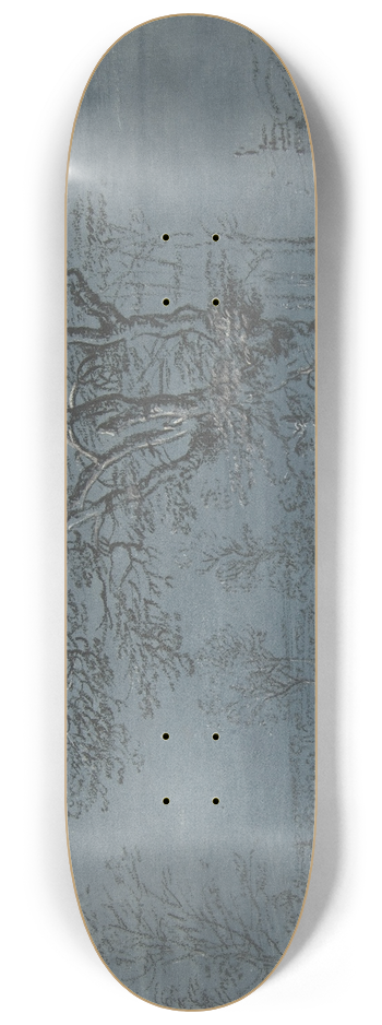 Lucas van Uden - Wooded Landscape with a House by a River 8.25 inch art skate deck