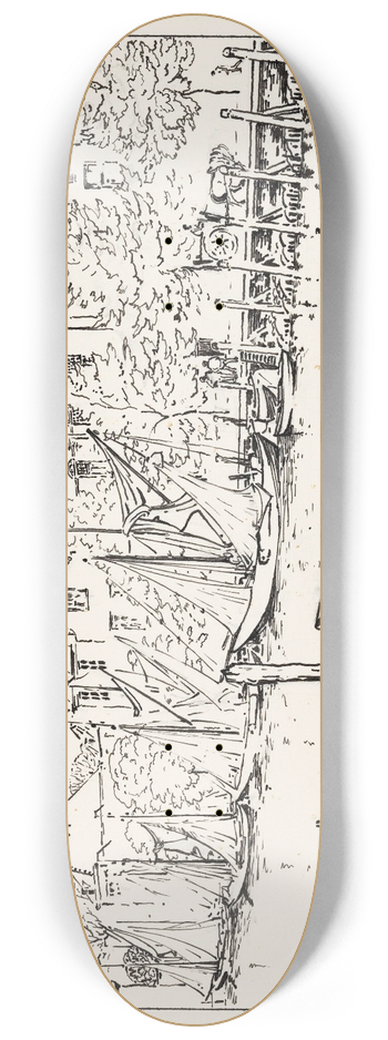 Johannes Frederik Engelbert ten Klooster - De haven te Veere 8.25 inch art skate deck