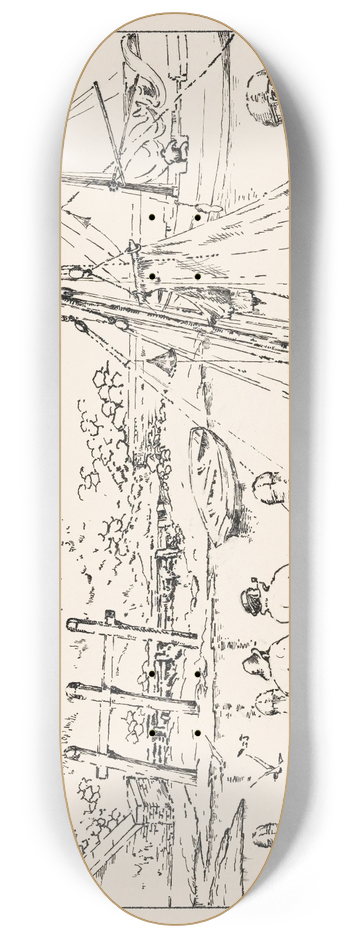 Johannes Frederik Engelbert ten Klooster - De haven te Veere 8.25 inch art skate deck