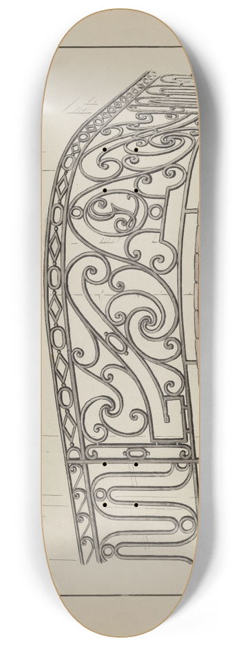 Lucien Verbeke - Wrought Iron Balcony Rail 8.25 inch art skate deck