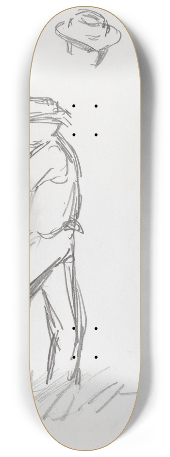 Ludvig Karsten - Hode; mann hvilende p redskap 8.25 inch art skate deck