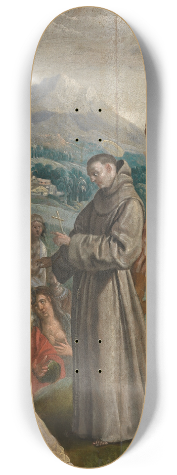 Maerten De Vos - Saint Didacus Preaches in the Canary Islands 8.25 inch art skate deck