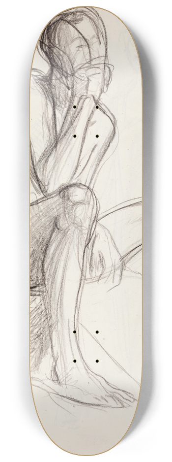 Magnus Enckell - Istuva alaston mies, luonnos 8.25 inch art skate deck
