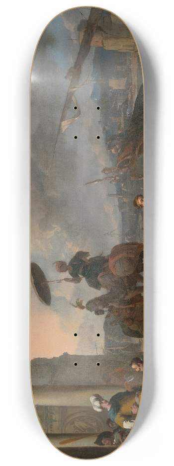 Johannes Lingelbach - Harbour on the Mediterranean 8.25 inch art skate deck