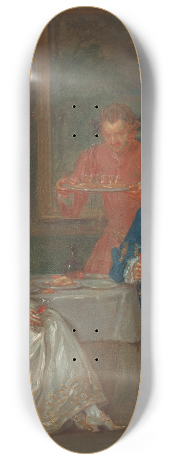 Marcellus Laroon the Younger - A Dinner Conversation 8.25 inch art skate deck