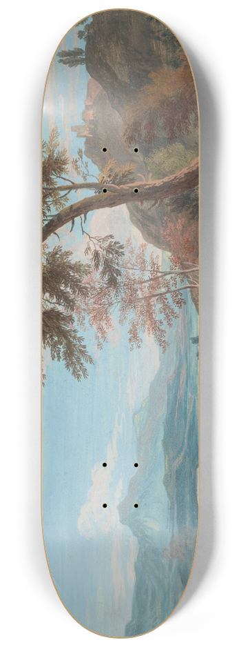 Marco Ricci - Farmers and cattle by a river 8.25 inch art skate deck
