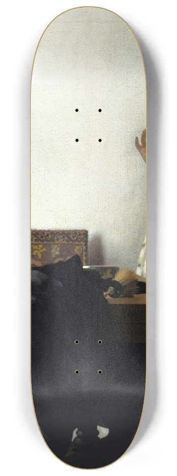 Johannes Vermeer - Young Woman with a Pearl Necklace 8.25 inch art skate deck