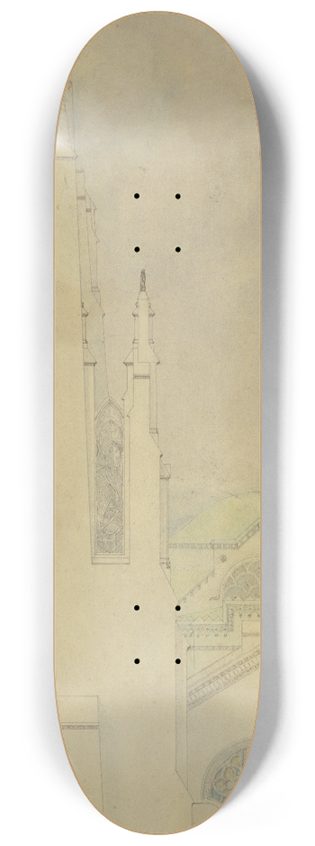 Marius Bauer - Ontwerp voor een kerk 8.25 inch art skate deck