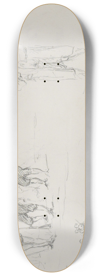 Marius Bauer - Studieblad, onder andere met militairen 8.25 inch art skate deck