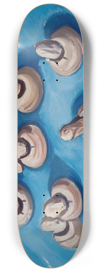 Marsden Hartley - Mushrooms on a Blue Background 8.25 inch art skate deck