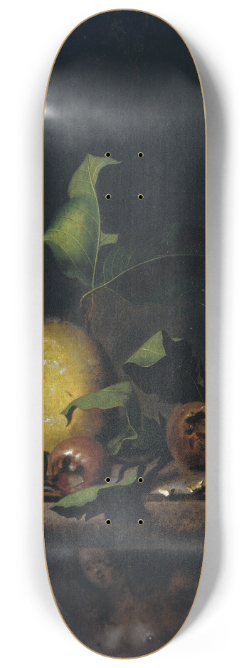 Martinus Nellius - Still Life with Quinces, Medlars and a Glass 8.25 inch art skate deck