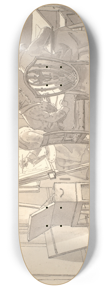 Martinus Rrbye - Interir fra akademiet med malende og tegnende kunstnere 8.25 inch art skate deck