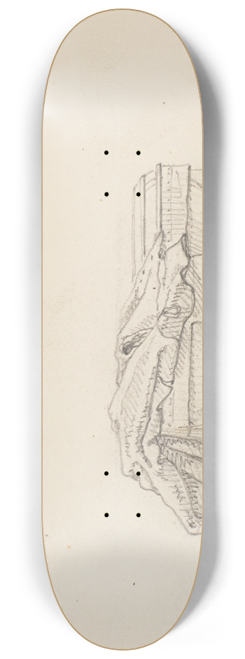 Martinus Rrbye - Studie af en kuffert og en kappe 8.25 inch art skate deck