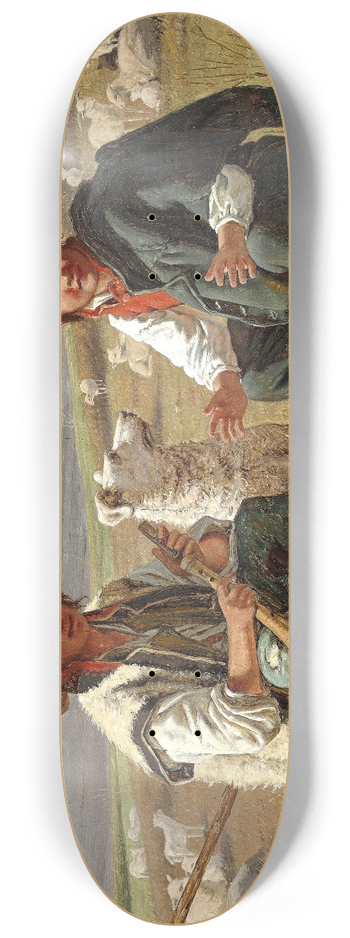 Martinus Rrbye - To italienske hyrdedrenge siddende ved ilden 8.25 inch art skate deck