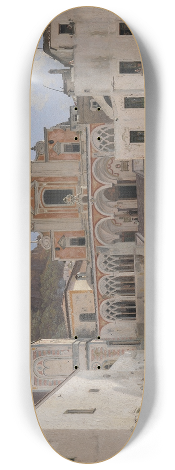 Martinus Rrbye - View of the Square in Amalfi 8.25 inch art skate deck