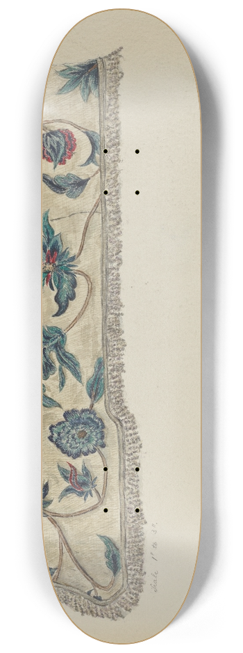 Mary Berner - Crewel Embroidery 8.25 inch art skate deck